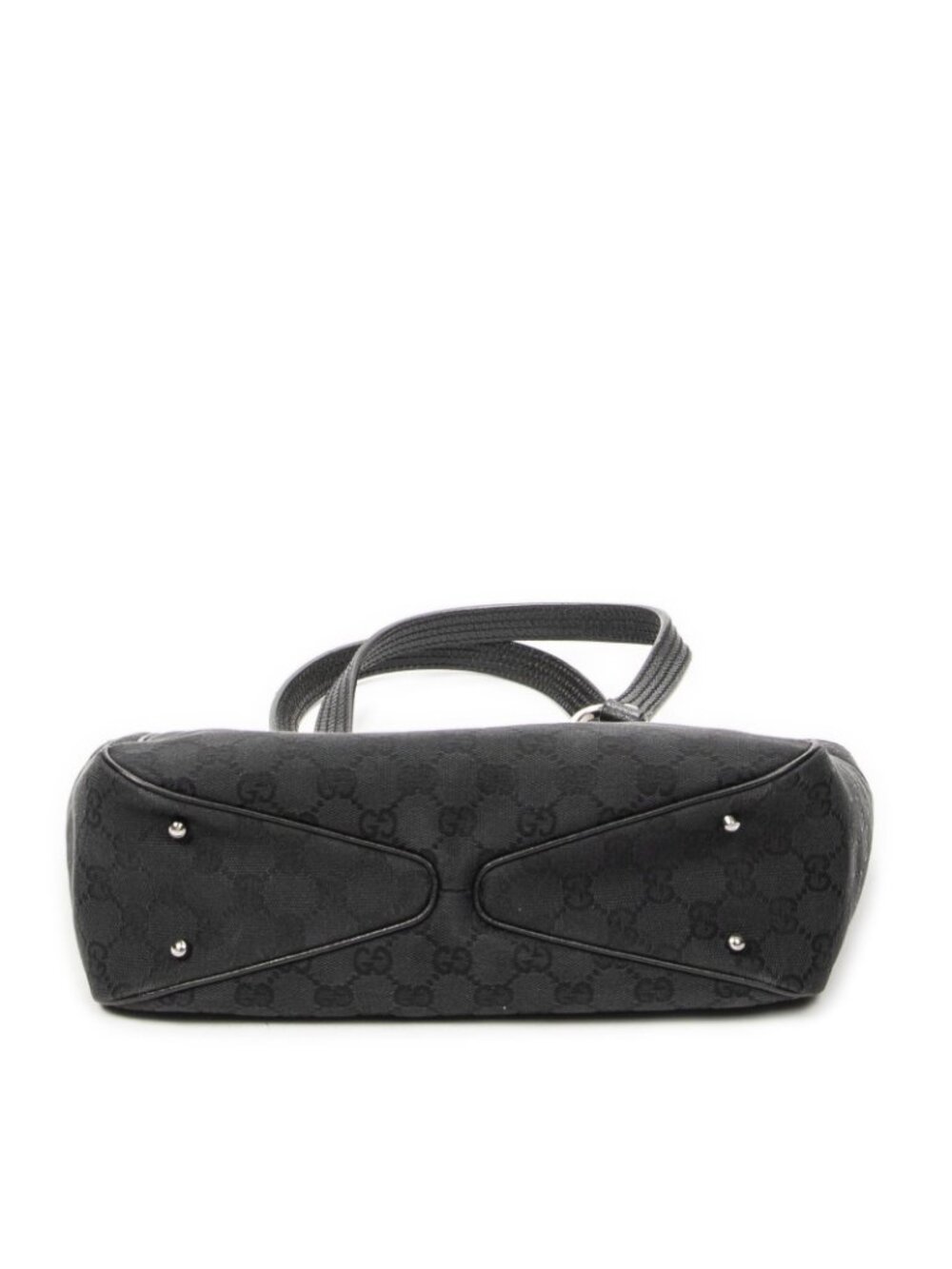 Gucci Small Shoulder Tote Black GG Canvas - Picture 6 of 10